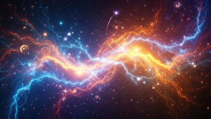 Obraz premium Abstract cosmic energy field with vibrant colors and dynamic patterns