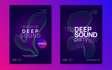 Fototapeta premium Party Design. Festival Cover. Blue Dance Magazine. Violet Edm Set. Music Event. Nightclub Audio Invitation. Dj Concert Template. Pink Party Design