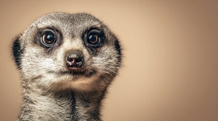 Curious Animal Displays Mild Surprise With Alert Posture Against a Neutral Background in Modern Advertising Style Setting