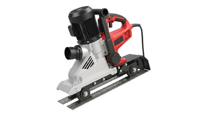 High-performance wall saw machine for dry cutting and concrete cutting applications with robust design and precise cutting capabilities on transparent background. on transparent background