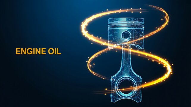 Engine oil lubrication automotive piston technology concept
