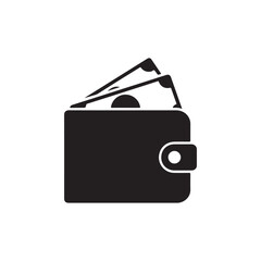 Wallet Icon Symbol for Money, Finance, Payment, Banking, Cash Storage, Personal Budget, Savings, Financial Management, Digital Transaction, and Business Economy Concept.