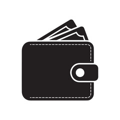 Wallet Icon Symbol for Money, Finance, Payment, Banking, Cash Storage, Personal Budget, Savings, Financial Management, Digital Transaction, and Business Economy Concept.