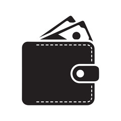 Wallet Icon Symbol for Money, Finance, Payment, Banking, Cash Storage, Personal Budget, Savings, Financial Management, Digital Transaction, and Business Economy Concept.