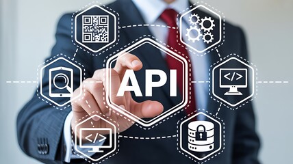 Api integration software development and technology concept
