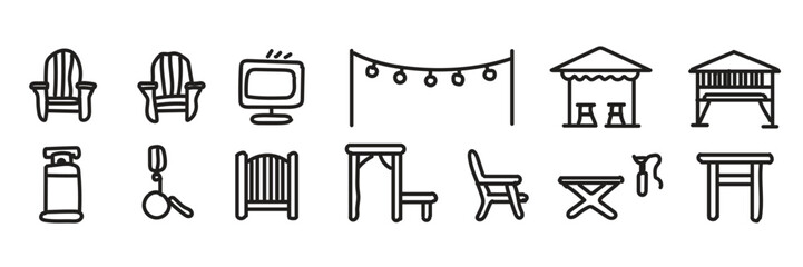 Outdoor Furniture Icons Set