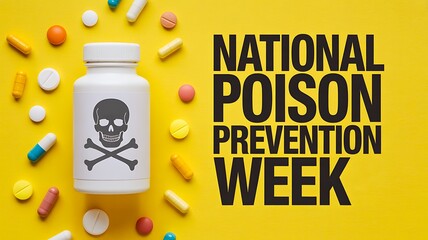 National poison prevention week medicine safety awareness design
