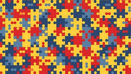 Fototapeta premium Colorful puzzle pieces forming an abstract pattern