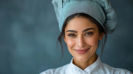 Portrait of a Smiling Chef Embracing Culinary Arts and Healthy Cooking in a Restaurant Kitchen