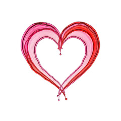 Red liquid forming a heart