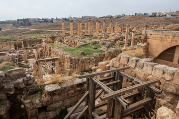 Ancient Roman ruins of Gerasa in Jerash, Jordan