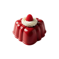 Red pudding with raspberry and cream swirl