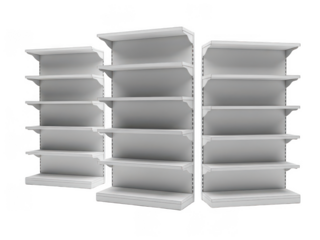 Modern white metal shelving units for home or office storage
