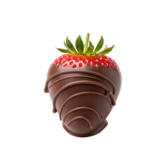 Chocolate covered strawberry isolated on Transparent Background