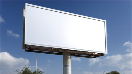 Obraz premium blank billboard on blue sky background