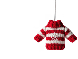 Adorable red and white knitted christmas sweater ornament