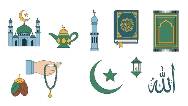 Islamic Symbols and Objects Collection.