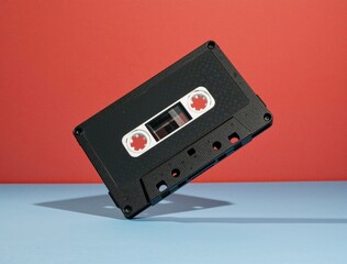 Obraz premium Audio cassette tape representing vintage music and retro sound