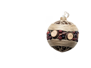 Elegant handcrafted christmas ornament with gold and red design