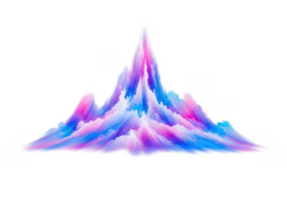 Abstract neon mountain peak with gradient colors
