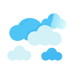 Obraz premium A serene collection of stylized blue clouds floating peacefully in a clear sky illustration Vector