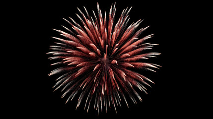 Fototapeta premium Vibrant red and black spiky spherical design element on black background