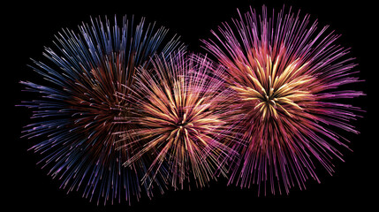 Fototapeta premium Vibrant fireworks exploding in the night sky with colorful sparks