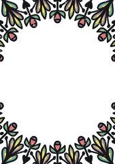 Fototapeta premium Forma Flores Marzo Decoración tamaño A5 - dibujo a mano textura crayón sin fondo, transparente, colores.