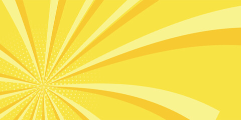Obraz premium Yellow banner with Sun rays, yellow lines background, light