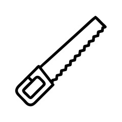 Hand saw outline vector illustration for woodworking and construction projects Vector