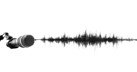 Microphone and Sound Waveform audio isolated on a transparent background