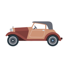 A charming illustration of a classic vintage car with a two-tone design Vector
