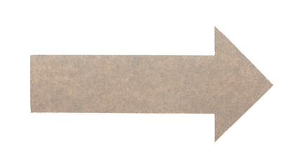 Straight craft paper arrow isolated on transparent background. Simple handmade paper element for...