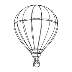 Obraz premium Line art vector illustration of a hot air balloon on transparent background
