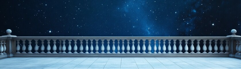 Obraz premium Balcony View of Night Sky, stars , terrace