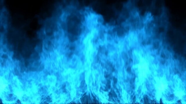 Dynamic blue flames rising with intense energy and captivating visuals