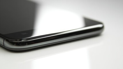 portable. A sleek modern device with glossy surfaces stands isolated, reflecting light for a clean and polished aesthetic. product launch decks.
