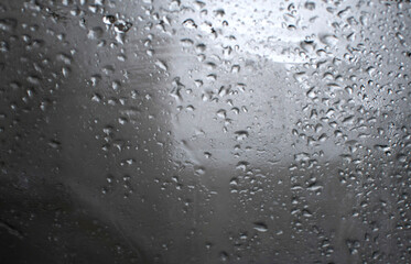 Rain drops on the glass	