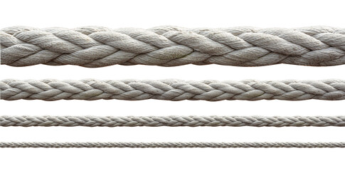 Braided rope texture set on transparent background © Kornienko Alexandr