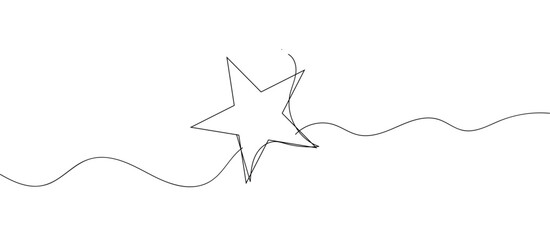 Star line art design. one continuous star line art png and vector on transparent background