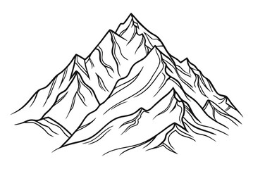 Stylized wave mountain and sun logo outdoor travel nature emblem