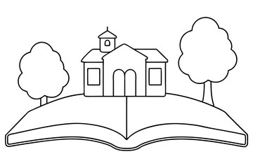 line drawing kids school coloring page educational learning illustration