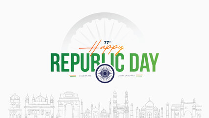 Fototapeta premium 77th Republic Day Design