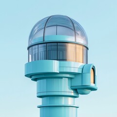 Turquoise Observatory Glass Dome Architecture, futuristic, structure