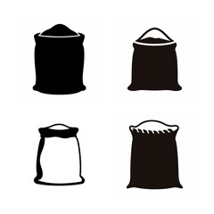 Collection of various sack and bag vector illustrations for storage and agricultural themes
