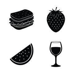 Picnic Refreshments with Sandwich Strawberry Watermelon Wine