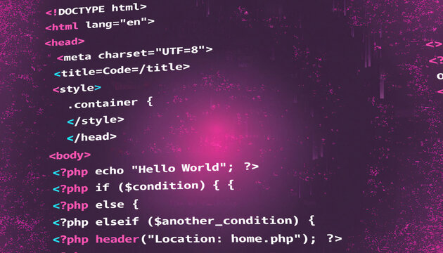 Code php web programming source code php web programming source code html document pink background css style container layout software development