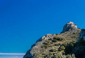 Landscape, Benicadell mountain, in Vall d'Albaida, Comunidad Valenciana (Spain)