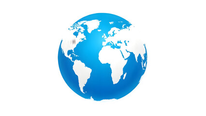 Fototapeta premium A blue and white globe of earth isolated on transparent background