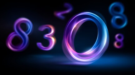 Colorful spiral of numbers with a purple circle in the center, containing the number 0